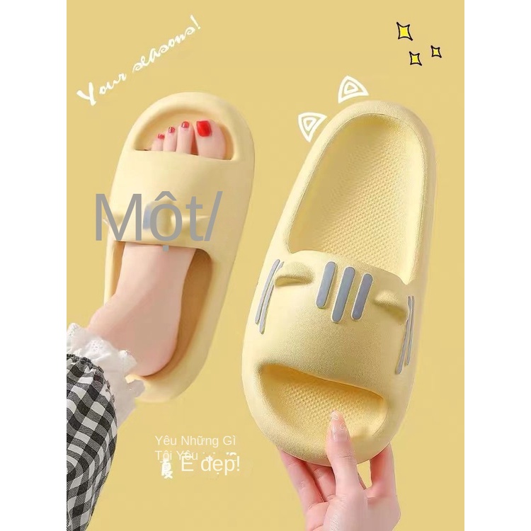 Dép Đi Trong Nhà Mùa Hè Đế Dày Chống Trượt Hình Tai Mèo Cho Nữ