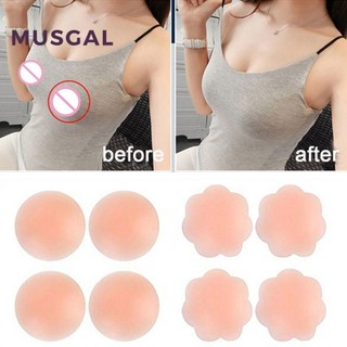 Musgal nữ có thể tái sử dụng nubra một cặp màu trơn ba hình dạng có sẵn nắp núm vú vô hình