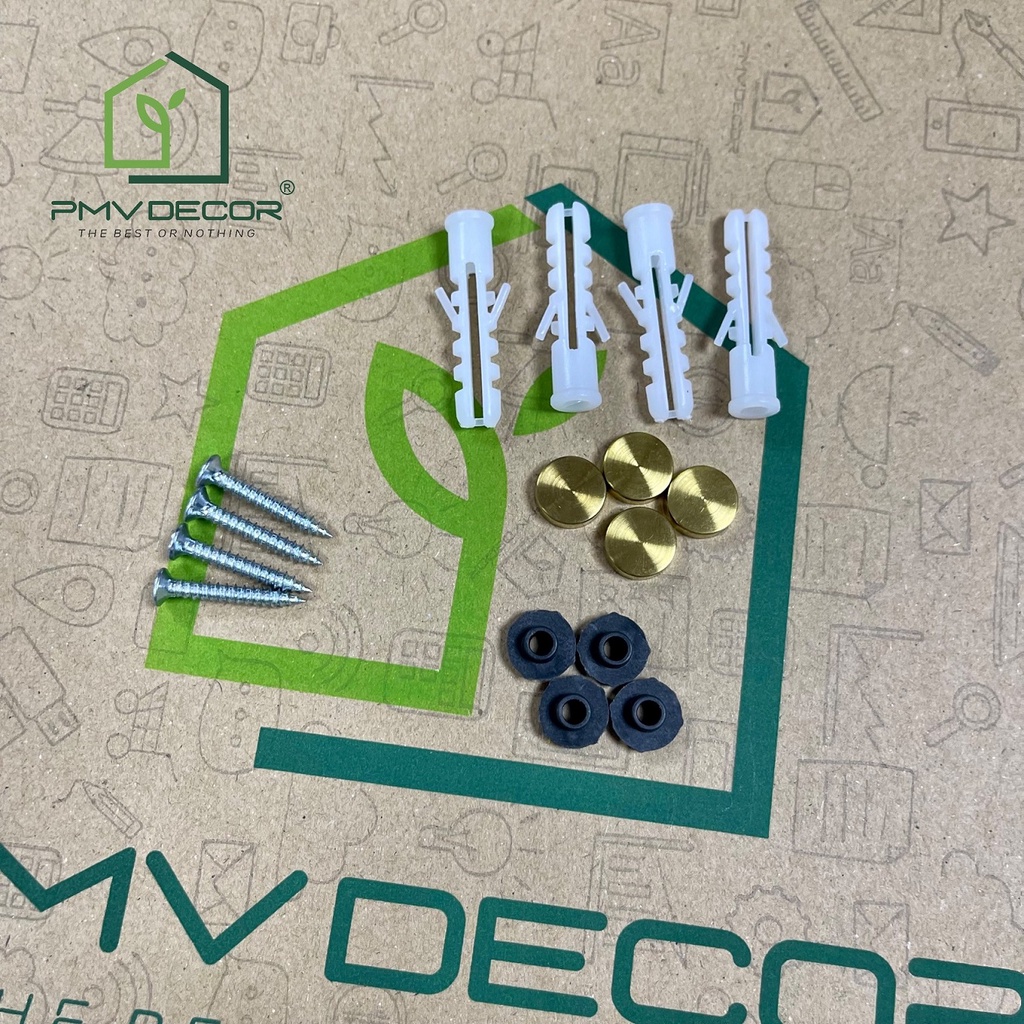 COMBO 4 CHIẾC VÍT + NẮP CHỤP VÍT INOX 304 màu vàng. Size 12mm. VC-PMV88