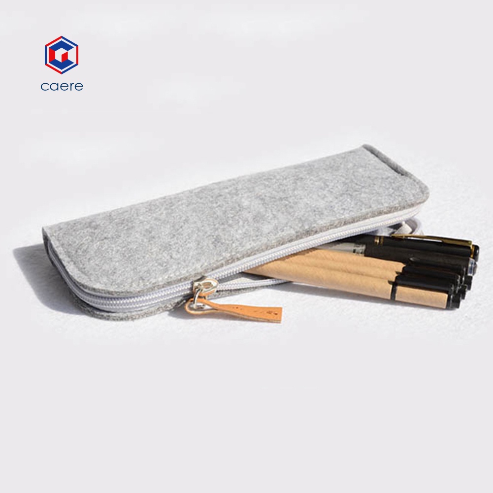 Caeae hộp đựng bút chì cầm tay nỉ hộp bút học sinh thước tẩy văn phòng phẩm túi dây kéo