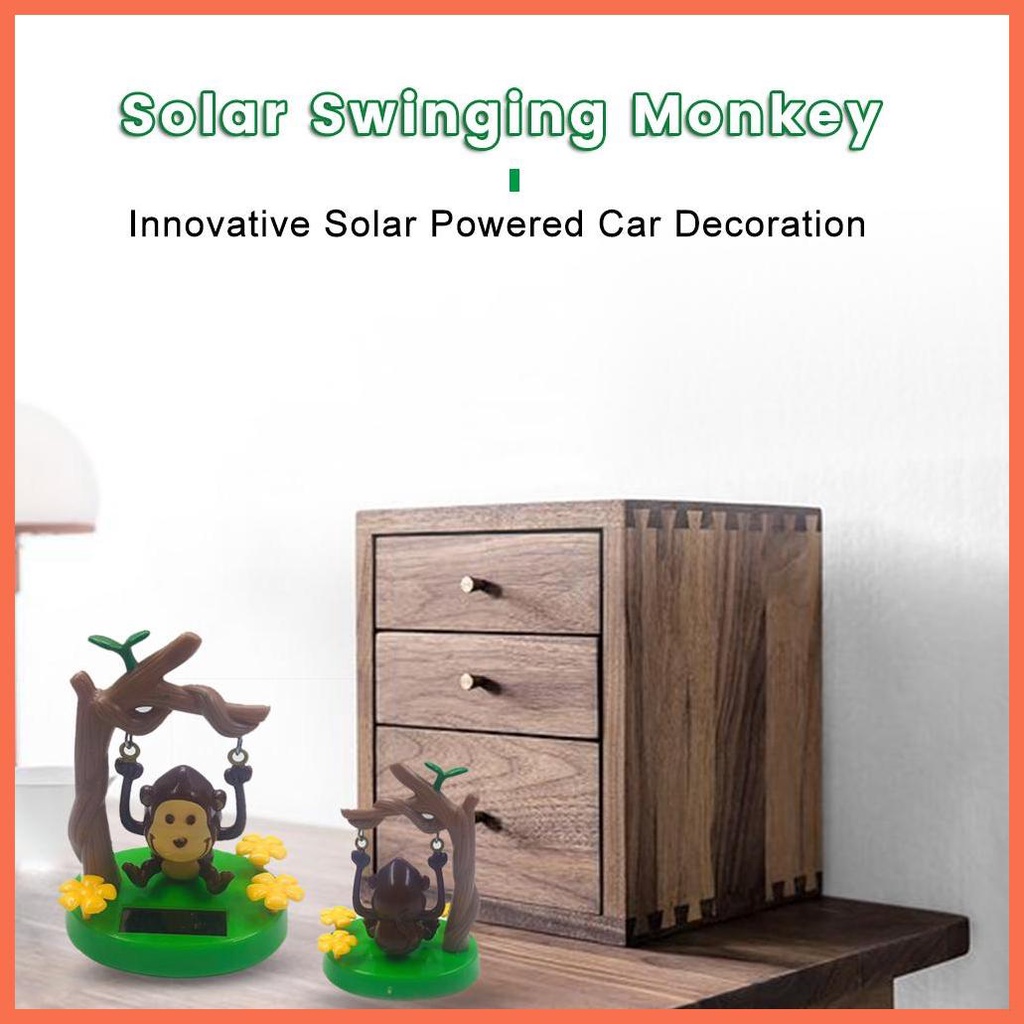 Xe khỉ trang trí xe chạy bằng năng lượng mặt trời khỉ trang trí swinging animated bobble dancer toy car decor kids girl burbvn
