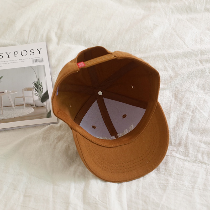 Trẻ em mũ vành phẳng boston chữ thêu hip hop màu rắn trẻ em mũ bóng chày mũ chống nắng ngoài trời hàn quốc mũ đi biển