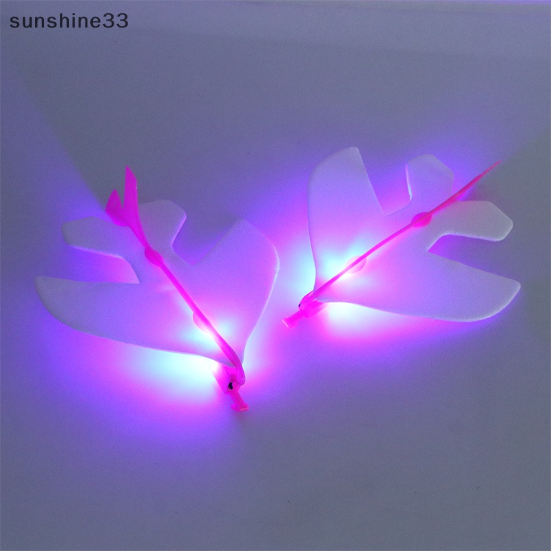 Su 1pc máy bay flash đàn hồi máy bay phóng con quay hồi chuyển có đèn đồ chơi giáo dục trẻ em n