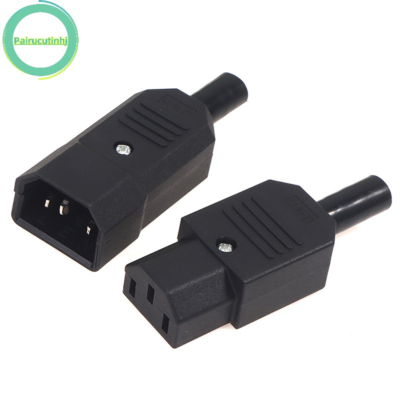 Pairhj black ac male plug female plug đầu nối nguồn mong muốn 3 pin socket vn