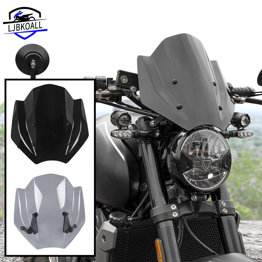 Ljbkoall for triumph for trident 660 trident660 2021-2023 bộ làm lệch hướng dòng gió xe máy với giá đỡ kính chắn gió phía trước kính chắn gió