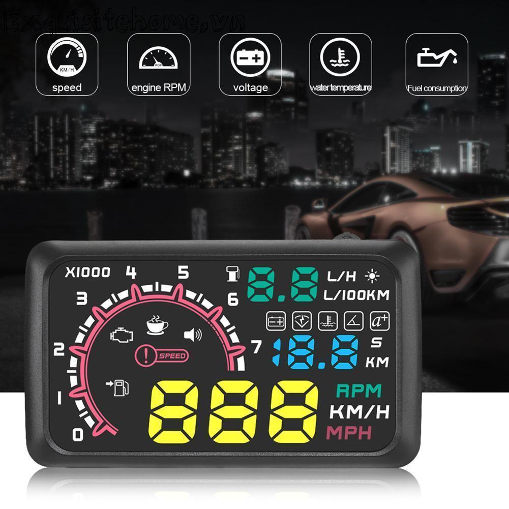 W02 hud auto head up display film 5.5 inch kính chắn gió obd2 hiển thị tốc độ ô tô