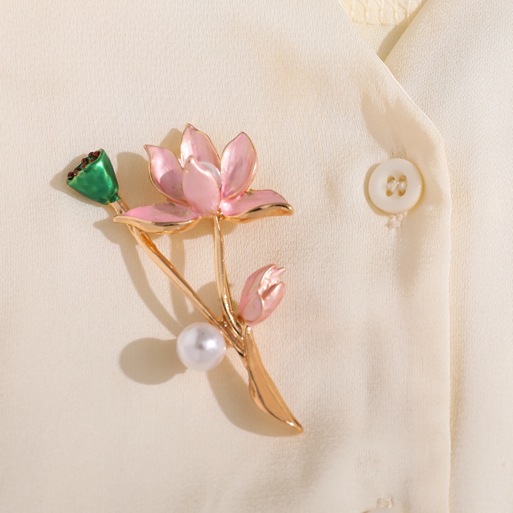 Ghim Cài Áo Hình Hoa Lan Đính Ngọc Trai Cao Cấp Dễ Phối Đồ Thời Trang Cho Nam Và Nữ