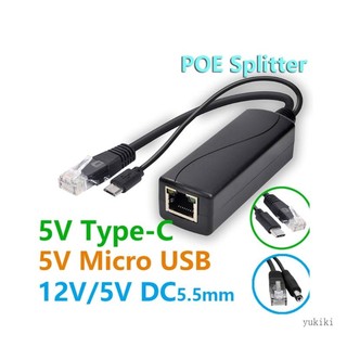 Bộ chia kiki poe cáp chuyển đổi nguồn qua ethernet 48v sang 5v microusb loại c