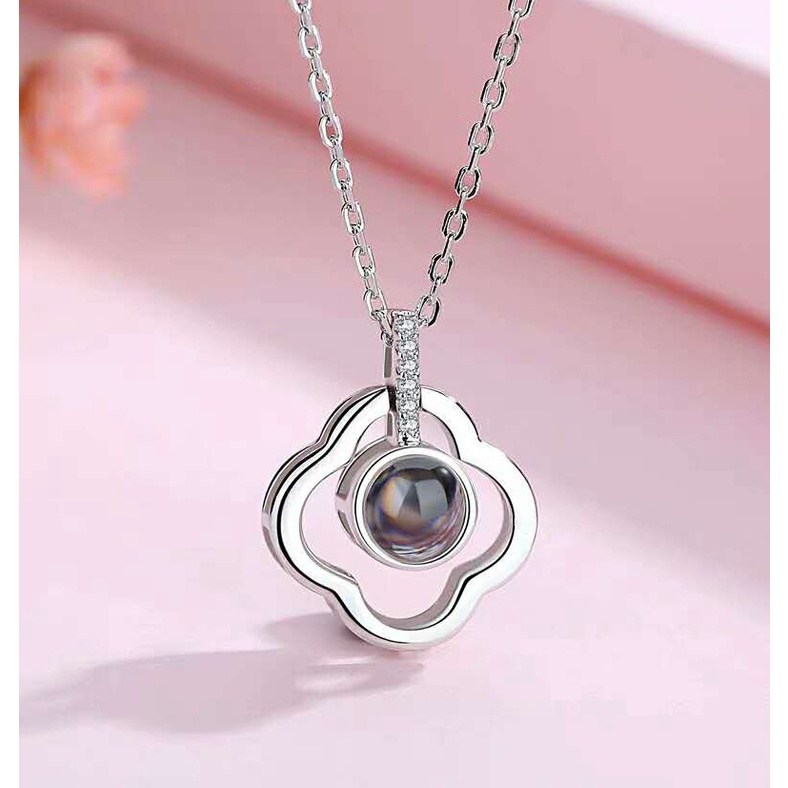Bộ nhớ ảnh vòng cổ ảnh chiếu vòng cổ cỏ ba lá vòng cổ 100 ngôn ngữ tôi yêu bạn vòng cổ chiếu hình ảnh hoặc hình ảnh tùy chỉnh vòng cổ