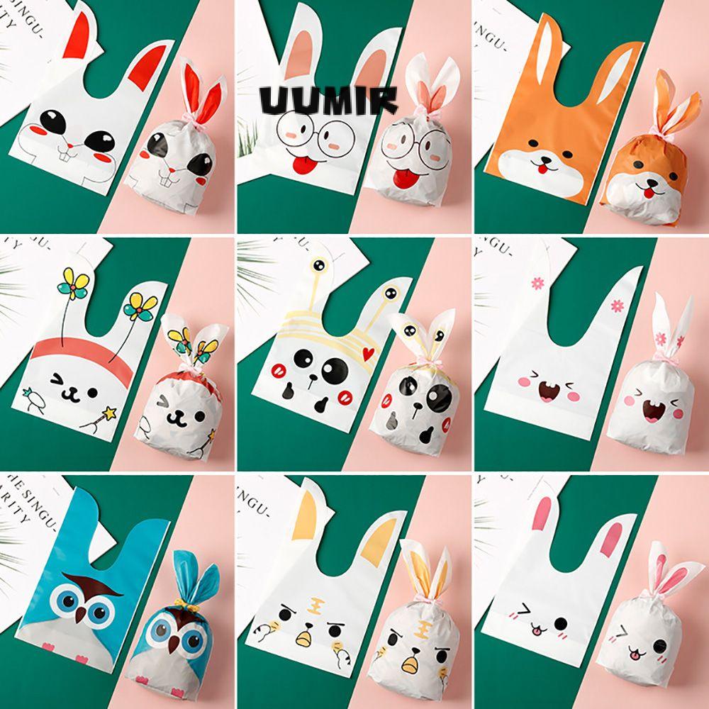 UUMIR 50 cái túi bánh quy dễ thương bunny ear party nguồn cung cấp túi kẹo