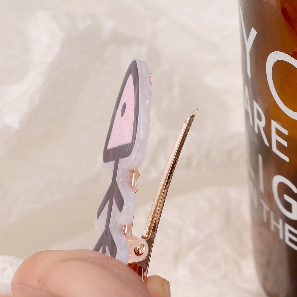 Kẹp Tóc Hình Xương Cá Màu Hồng Dễ Thương Phong Cách Hàn Quốc y2k Cho Nữ