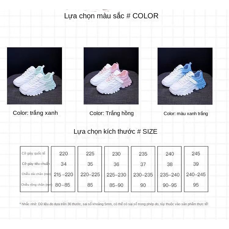 Giày thể thao mùa hè nữ 2023 nền tảng thoáng khí lưới mới joker giày chạy bộ bình thường.