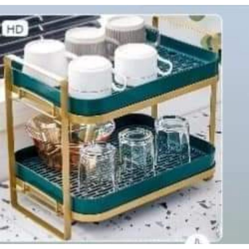 Kệ đa năng 2 tầng, kệ úp cốc chén bát, khay trà đa năng