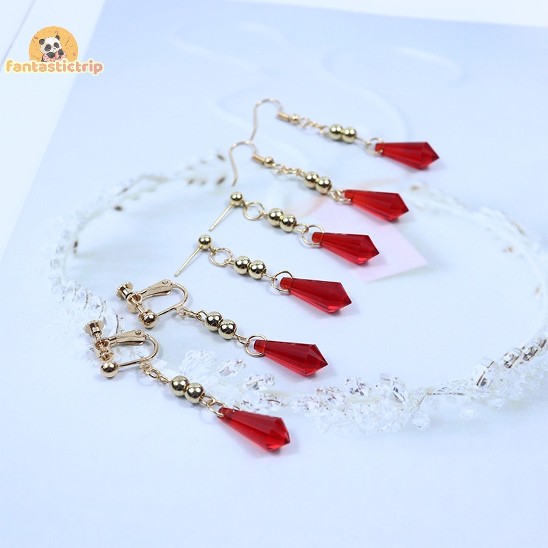 1 cặp genshin impact tartaglia bông tai anime trang sức cosplay childe bông tai nam nữ phụ kiện hợp thời trang quà tặng mới