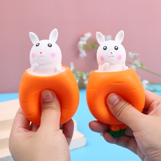 Bóp cà rốt thỏ cốc đồ chơi trẻ em giảm căng thẳng pinch đồ chơi fidget giải nén đồ chơi cảm giác cho trẻ em người lớn bé