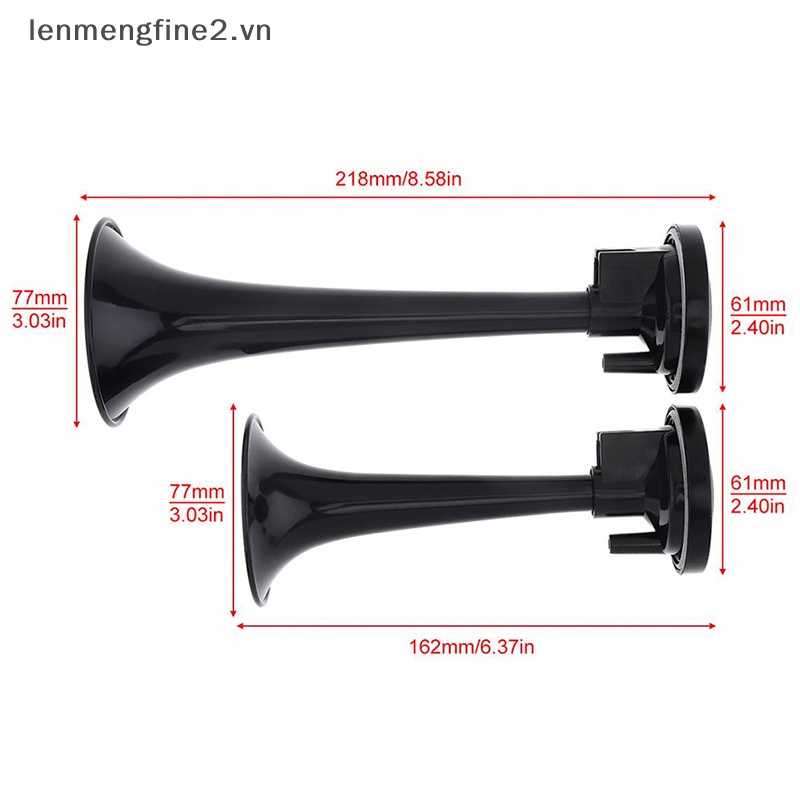 2 cái còi hơi đen kèn đôi máy bơm không khí còi hơi ống ô tô xe tải thuyền tàu