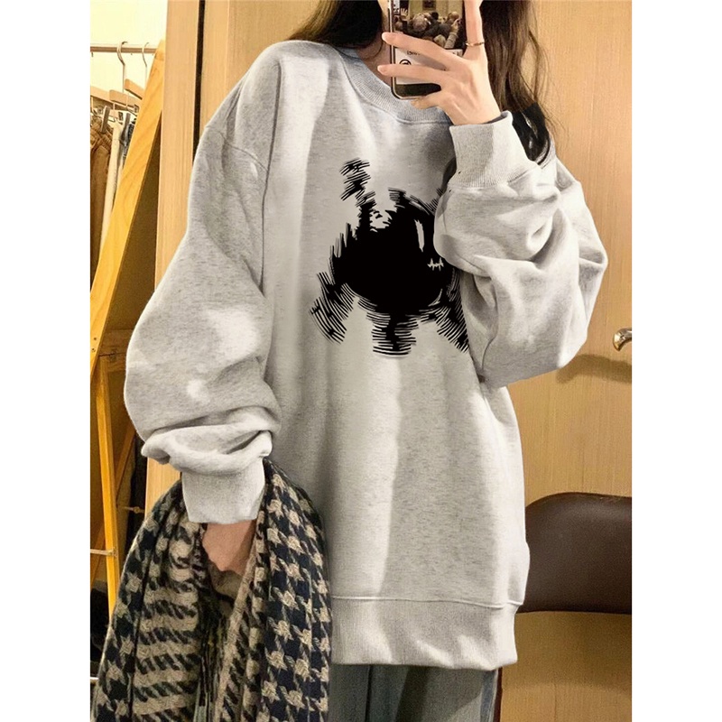 Fashmily phiên bản hàn quốc mới mùa thu / đông áo len dài tay của phụ nữ áo len cặp đôi cổ tròn cực lớn