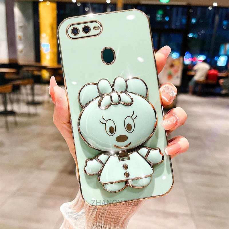 ốp lưng oppo a5s a12 a7 f9 Vỏ Ống Điện Thoại Silicon Dẻo Mạ Màu 3d Đáng Yêu Có Giá Đỡ Cho oppo a5s a12 a7 f9
