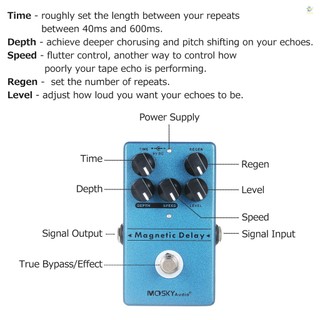 3elife moskyaudio delay echo effect pedal guitar effects delay effect pedal