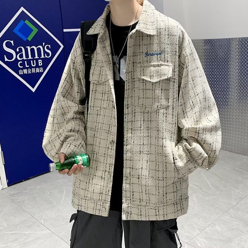 Áo khoác nam áo khoác rộng thùng thình mùa xuân và mùa thu all-match top