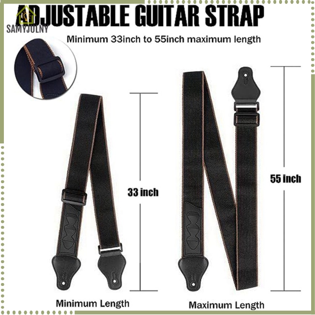 Sam Dây Đeo Đàn guitar bass Chiều Dài Từ 36 "Sang 62" Kèm 5 Miếng Gảy 2 Khóa Cao Su