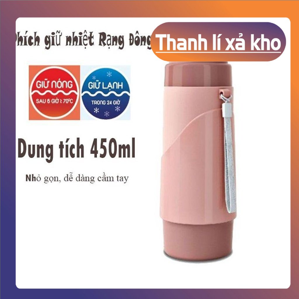 Bình giữ nhiệt, phích giữ nhiệt Rạng Đông đựng nước Nóng/lạnh đến 24h dung tích 450ml xã hàng tại xưởng