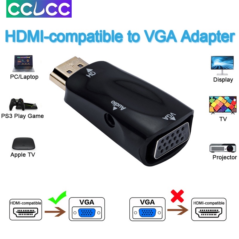 Bộ ChuyểN Âm Thanh HDMI Sang VGA HD 1080P Cho PC / Laptop / MàN HìNh MáY ChiếU / MáY ChiếU