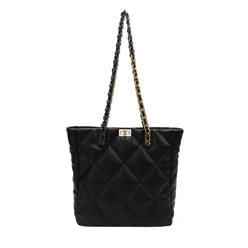 Túi Tote Đeo Vai Cỡ Lớn Phối Dây Xích Thời Trang Thu Đông Cho Nữ