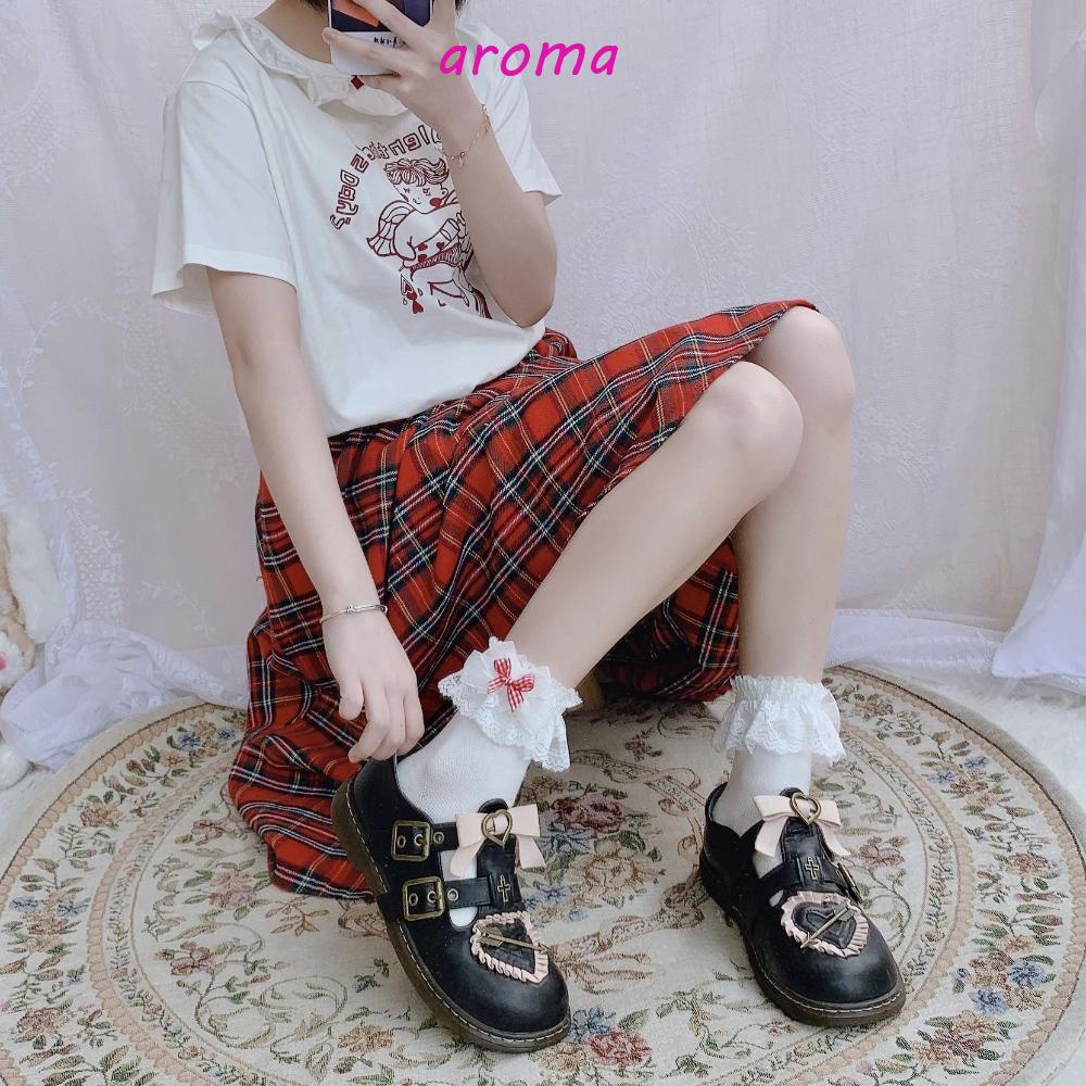 Vớ Cotton Ngắn Đính Nơ Phong Cách Lolita Ngọt Ngào Cho Nữ