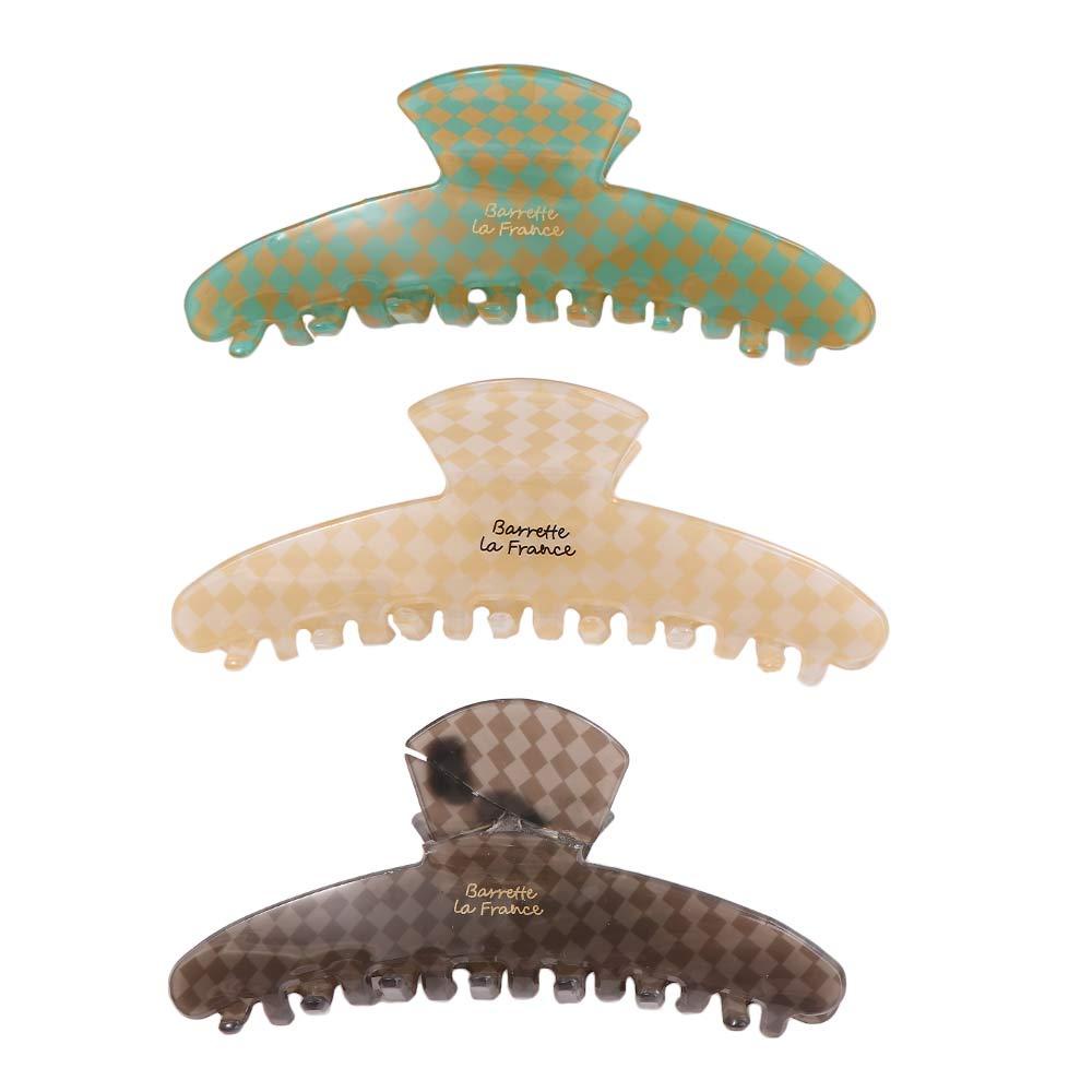 Kẹp Tóc Càng Cua Họa Tiết Kẻ Sọc / Cá Mập Phong Cách Vintage Thời Trang Cho Nữ DYRUIDOJ Acetate