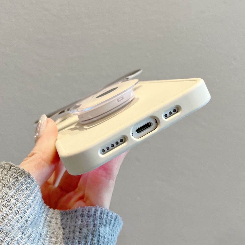 Ốp Điện Thoại TPU Mềm Chống Sốc Chống Bụi Màu Trơn Có Giá Đỡ Hình Cún Cho IPhone 11 12 13 14 Pro Max