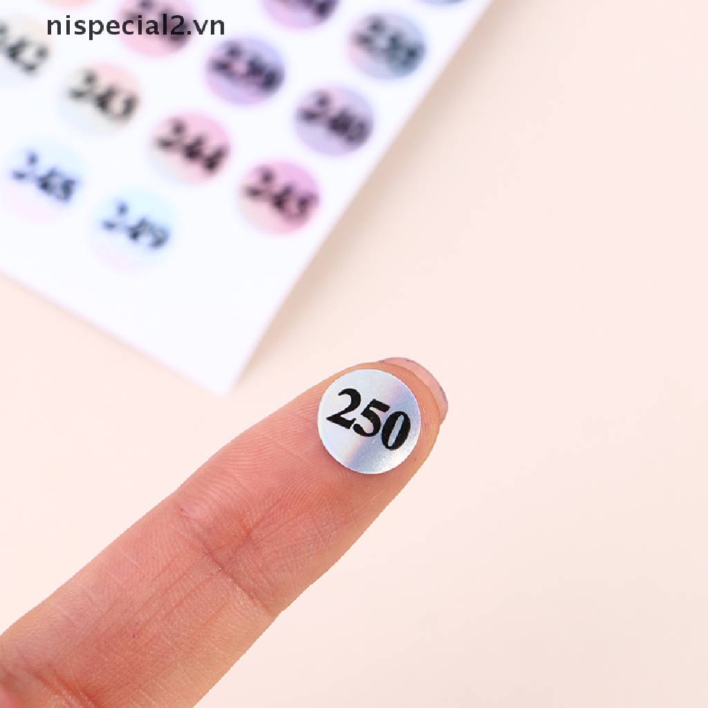 Set 1-250 Miếng Dán Đánh Dấu Số Laser Trang Trí Móng Tay