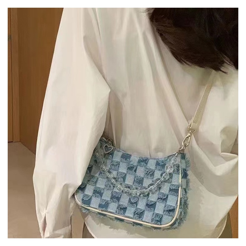 Túi Xách Đeo Vai / Kẹp Nách Chất Liệu Denim Thời Trang Mùa Hè 2023 Cho Nữ