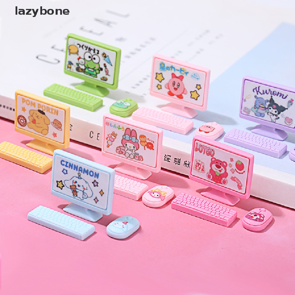 Bộ Đồ Chơi Bàn Phím + Chuột + Màn Hình Mini Trang Trí Nhà Búp Bê