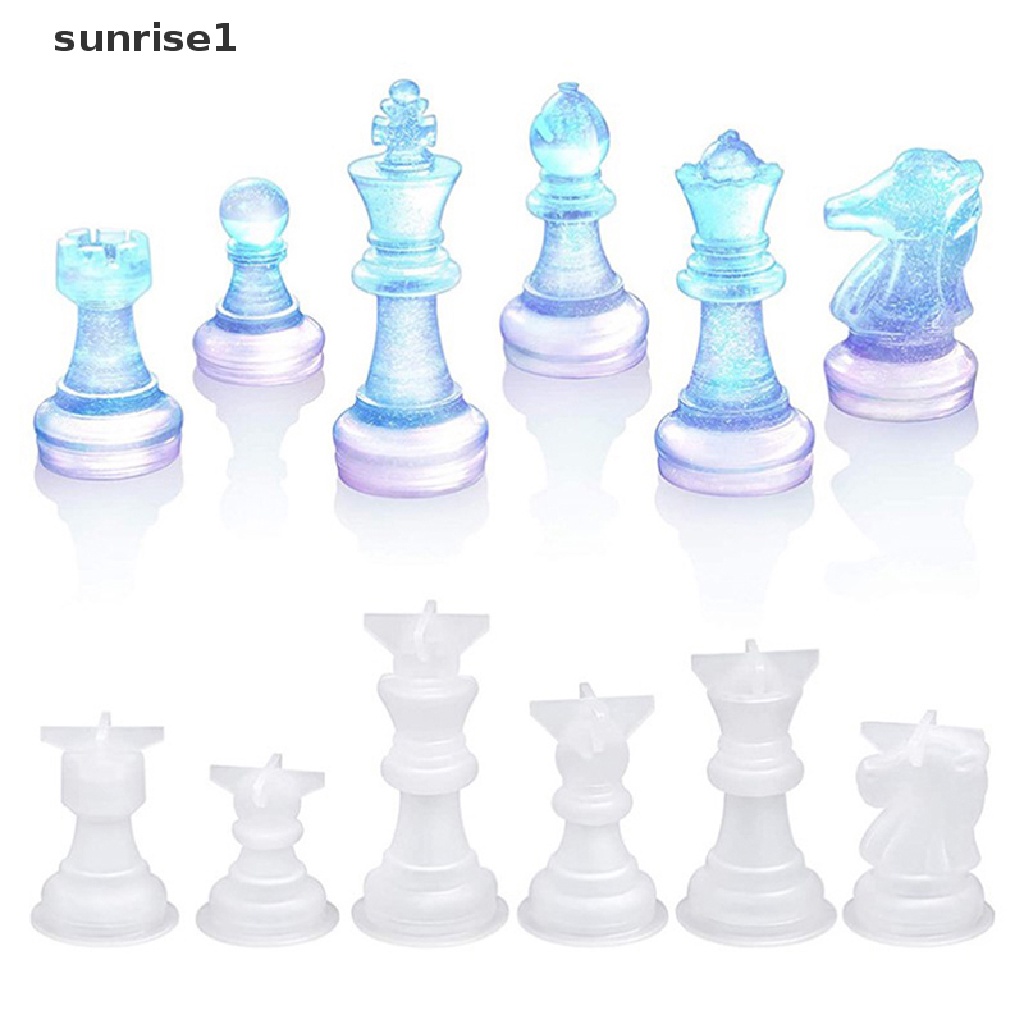 Sunrise1 Khuôn Silicone Hình Quân Cờ Vua 3D Làm Đồ Thủ Công DIY