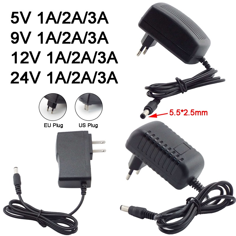 Bộ Sạc Nguồn Ac 110-240V Dc 5V 9V 12V 24V 1A 2A 3A 12V Cho Điện Thoại Đồ Chơi