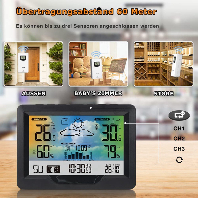 Trạm Thời Tiết Màu Sắc Đo Nhiệt Độ Và Độ Ẩm