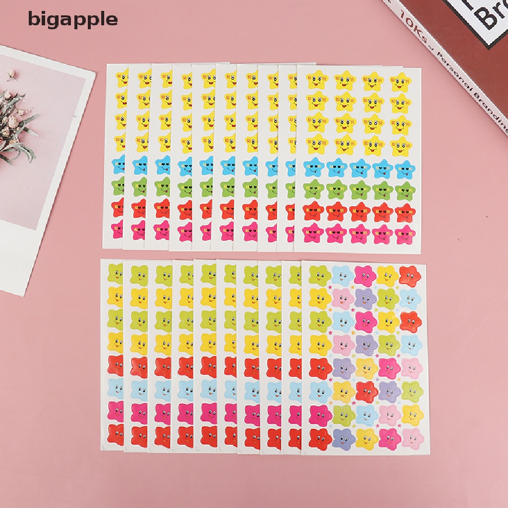 Set 400 Miếng Dán Hình Ngôi Sao Cười Dễ Thương Dùng Làm Phần Thưởng Cho Bé
