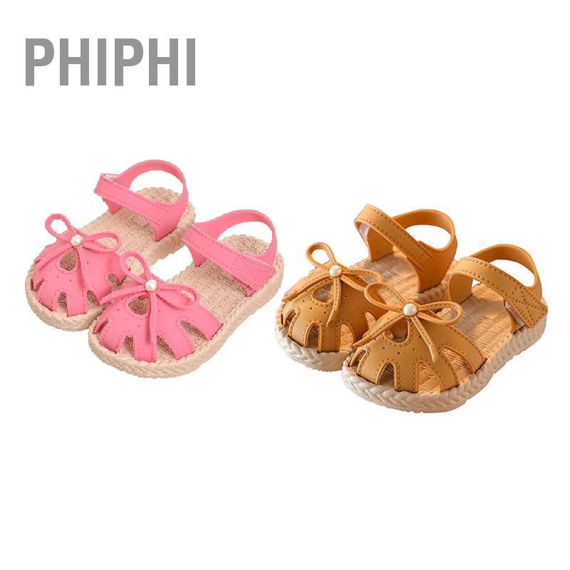 PHIPHI Giày Sandal Bé Gái Đế Mềm Chống Trơn Trượt Mũi Kín Dễ Thương Nh