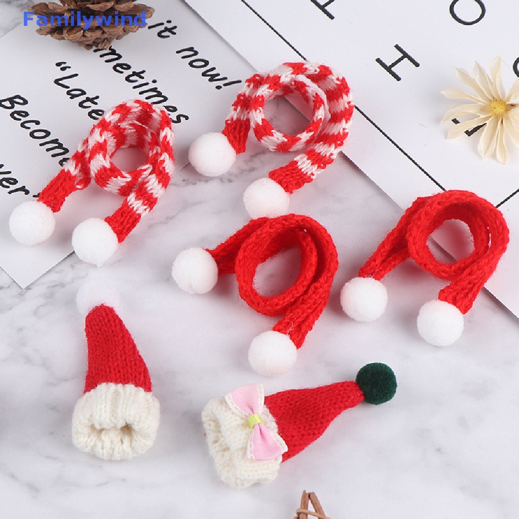 Nón Và Khăn Quàng Cổ Giáng Sinh Cho Nhà Búp Bê 1: 6 1: 12