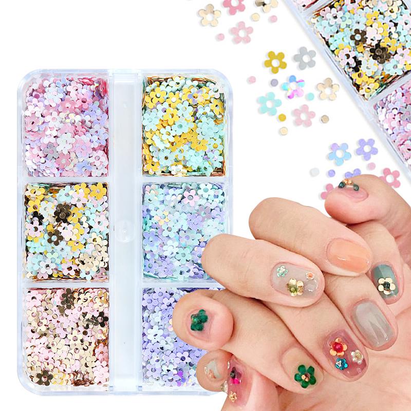 Hộp 6 ngăn UR SUGAR đựng phụ kiện trang trí móng tay nghệ thuật