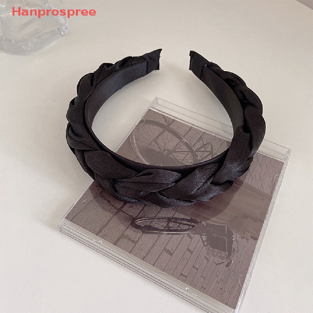 Hanprospree > Băng Đô Bện Tóc Bản Rộng Màu Trơn Thời Trang