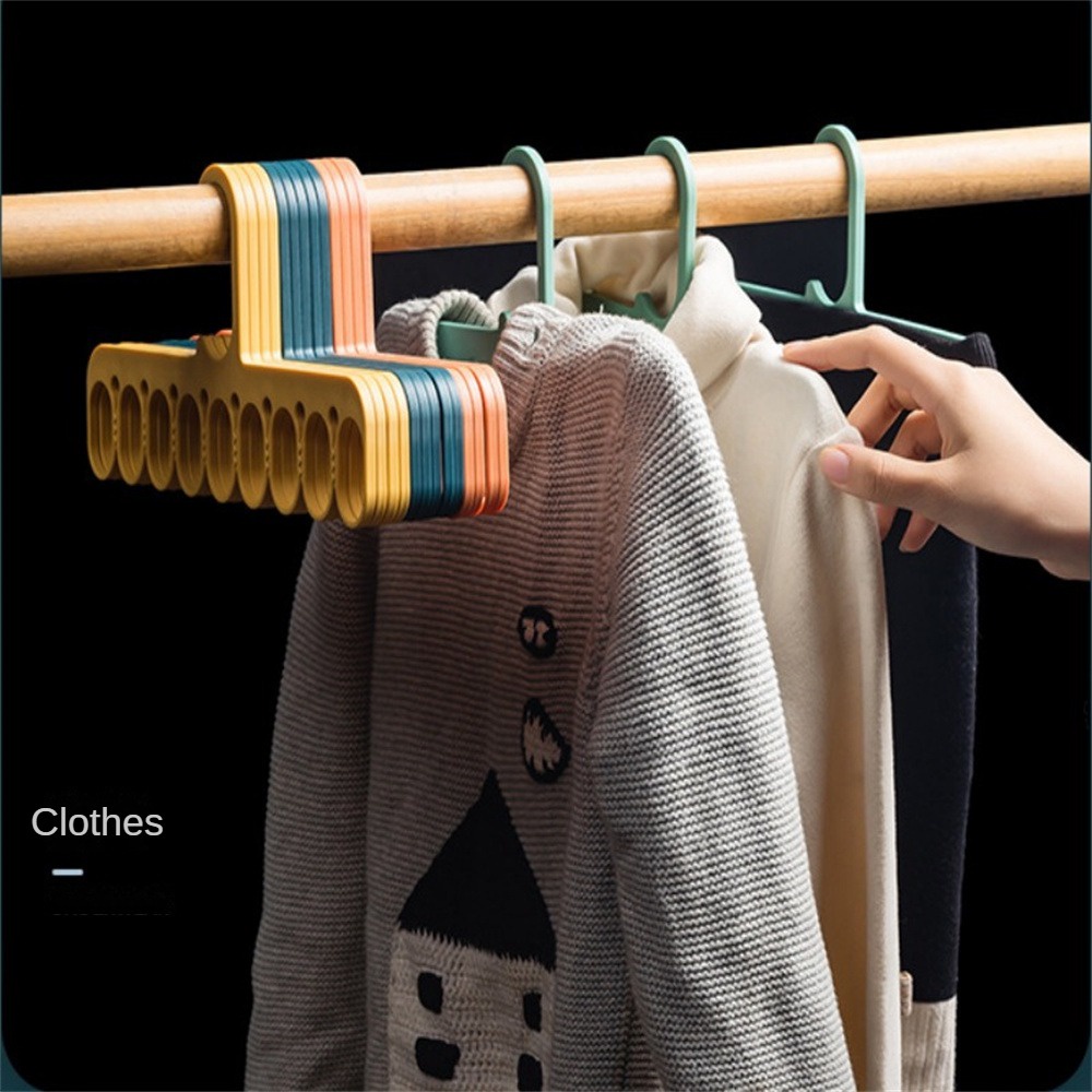 Móc treo quần áo EELHOE chín lỗ liền mạch đa năng chống gió chống trơn trượt cho gia đình