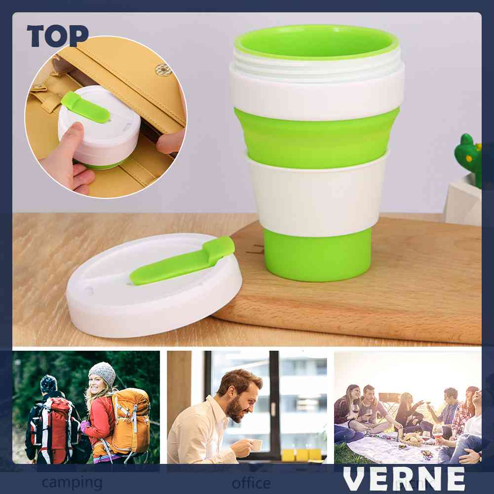 Cốc Uống Cà Phê 475ml Bằng Silicone Có Thể Tháo Rời Tiện Dụng Mang Theo Du Lịch