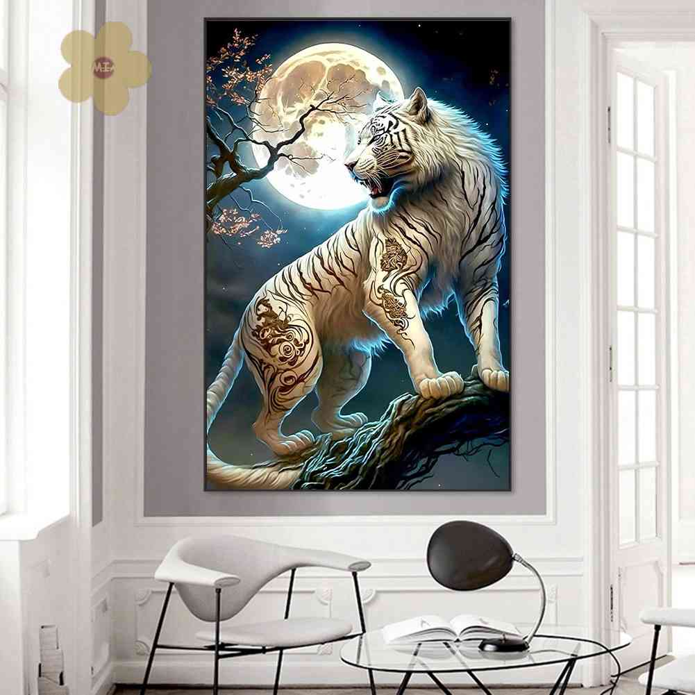 Tranh Đính Đá Kim Cương Toàn Bộ 5D DIY Hình Vẽ Hổ