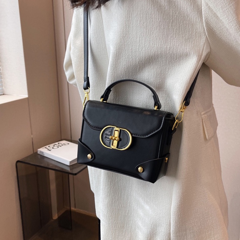 Túi Đeo Chéo Hình Vuông Cỡ Nhỏ Màu Trơn Đơn Giản Thời Trang Cho Nữ