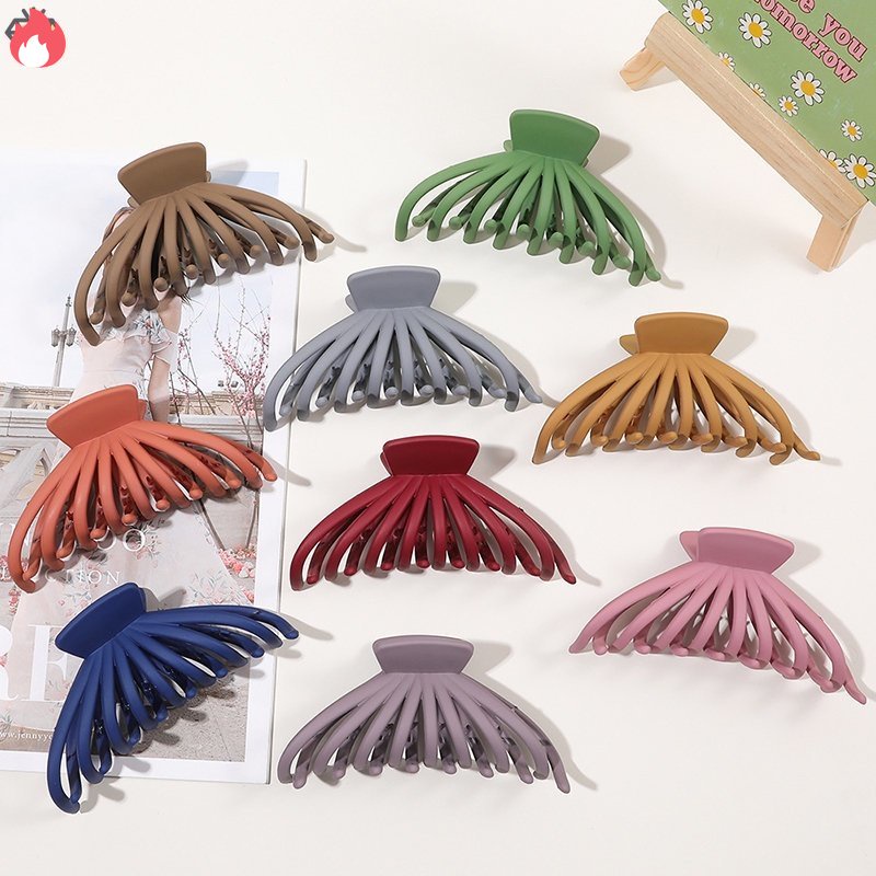 Kẹp Tóc Càng Cua Lớn Bằng Acrylic Màu Nhám Thanh Lịch Cho Nữ