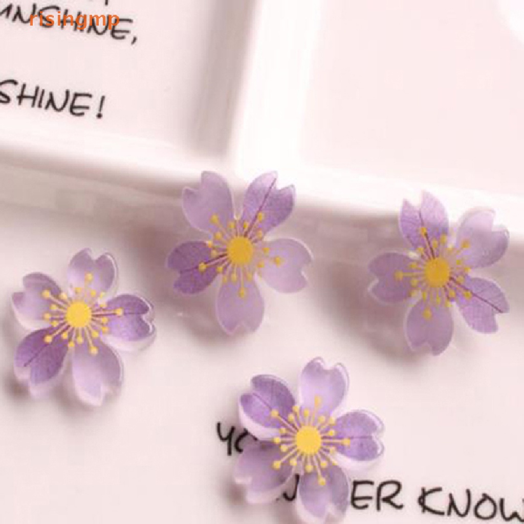 Bộ 10 Hoa Anh Đào Mini Bằng Nhựa Phát Quang Màu Sắc Ngẫu Nhiên Dùng Trang Trí Nhà Cửa