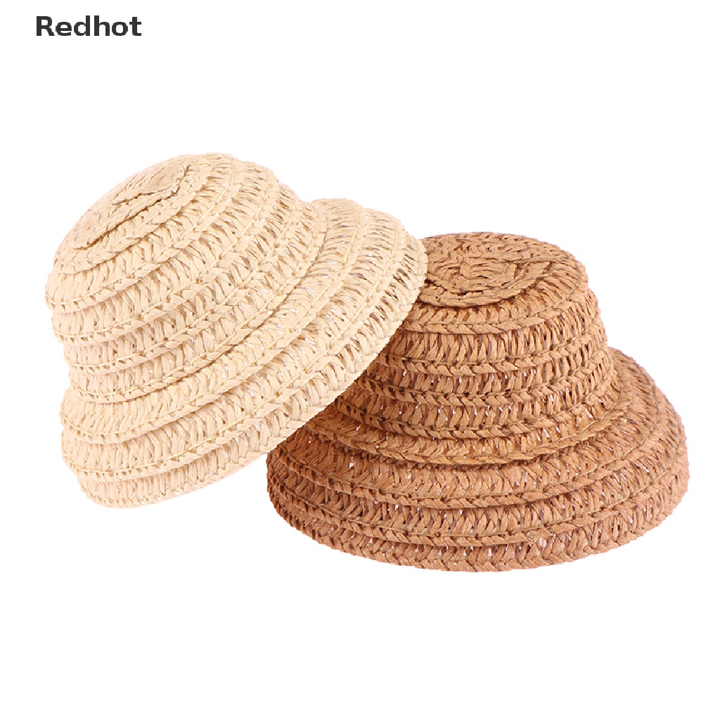 &lt; Redhot &gt; Nón Rơm Thủ Công Mini Trang Trí Nhà Búp Bê