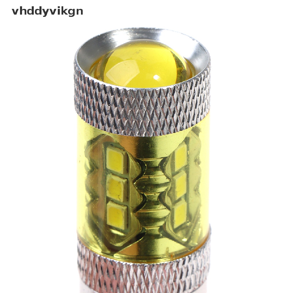 Bộ 2 Đèn LED Sương Mù Ánh Sáng Vàng 12-24V H3 80W 16 SMD Chất Lượng Cao Cho Xe Hơi